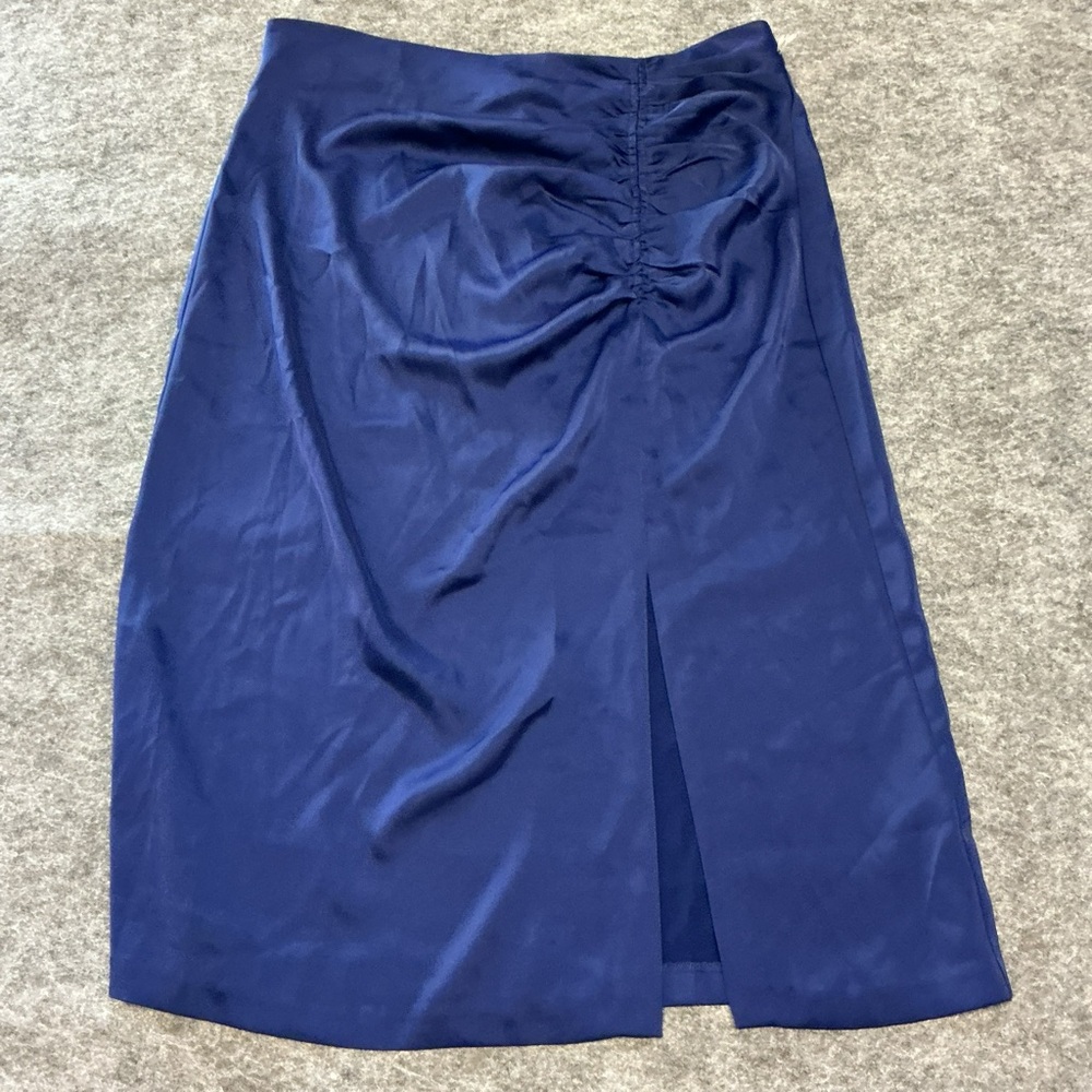 Banana Republic NWT Classic Elevated Ruched Front Scrunch Satin Midi Skirt